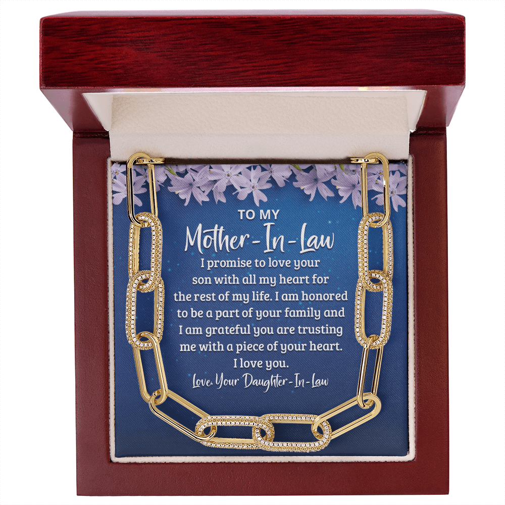 To My Mother-In-Law - I Promise to Love Your Son With All My Heart - Chain Necklace