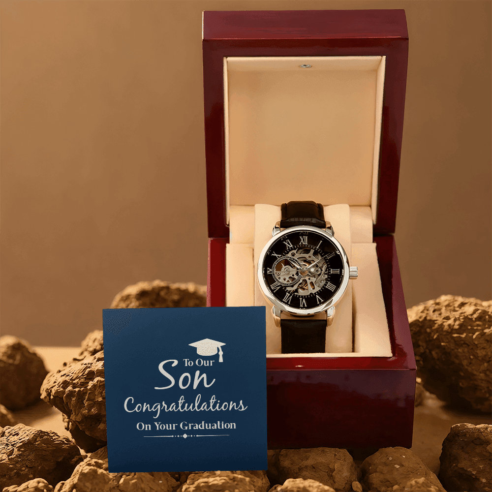 To Our Son, Congratulations on Your Graduation Openwork Watch