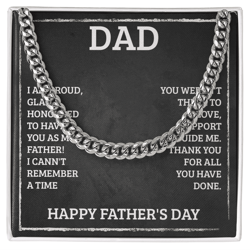 Dad, I am Proud, Glad & Honoured to Have You as My Father Chain
