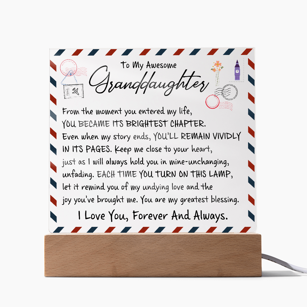 To My Awesome Granddaughter - From The Moment You Entered My Life - Acrylic Plaque