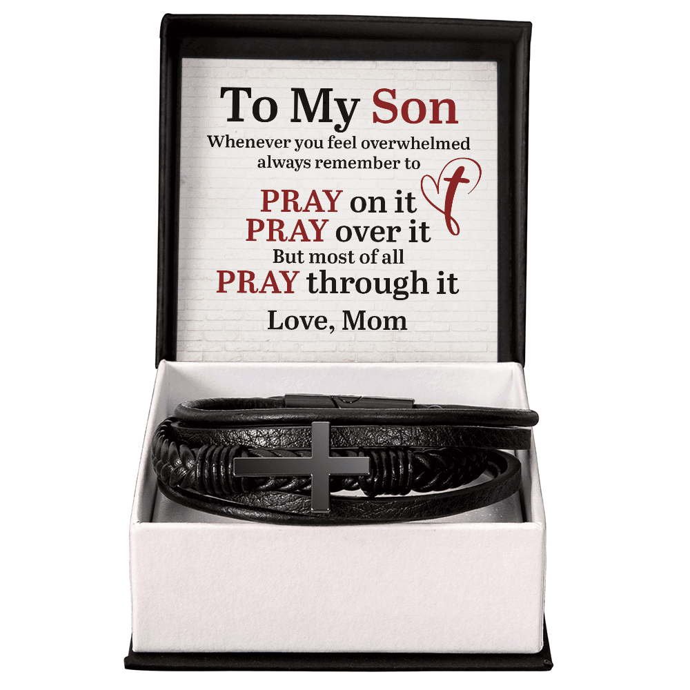 To My Son, Whenever You Feel Overwhelmed Cross Bracelet