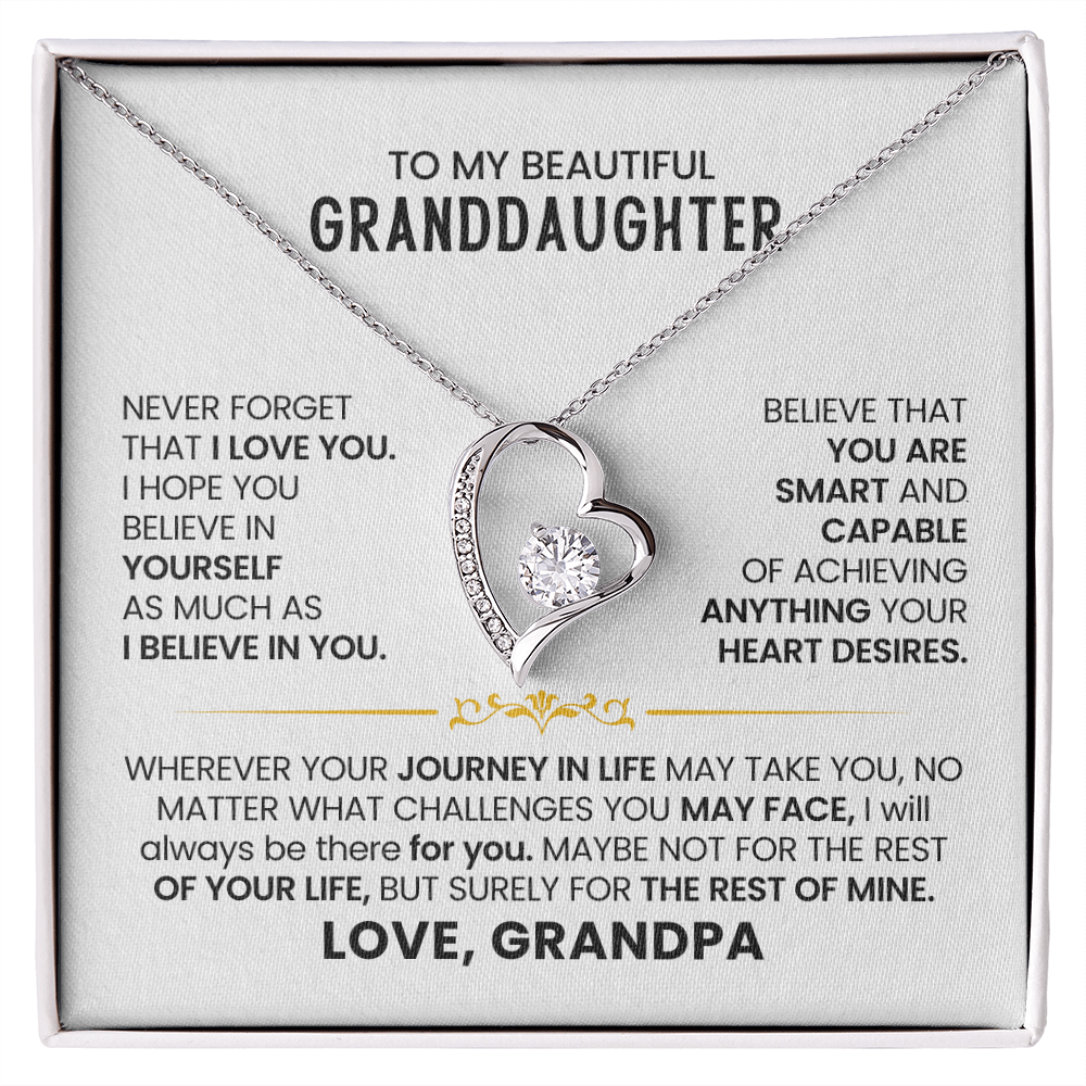 To My Beautiful Granddaughter - Never Forget That I Love You - Necklace