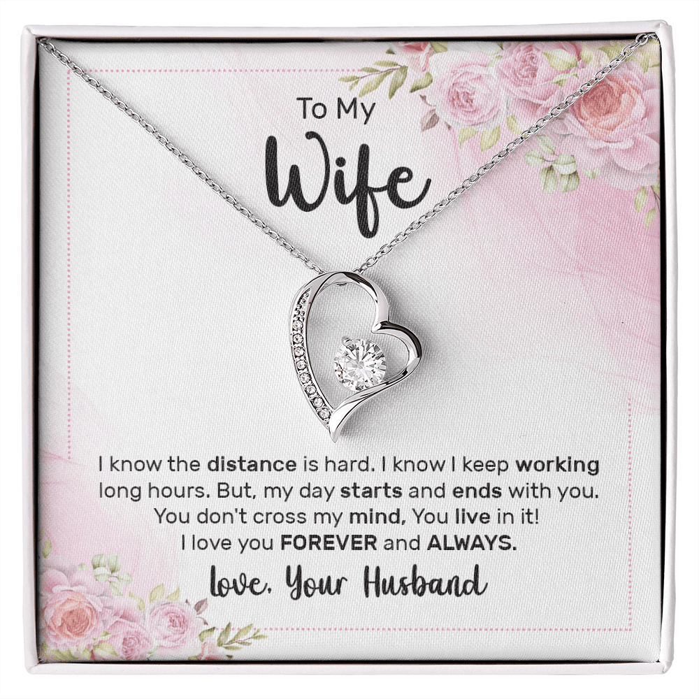 To My Wife, I Know The Distance Is Hard Necklace