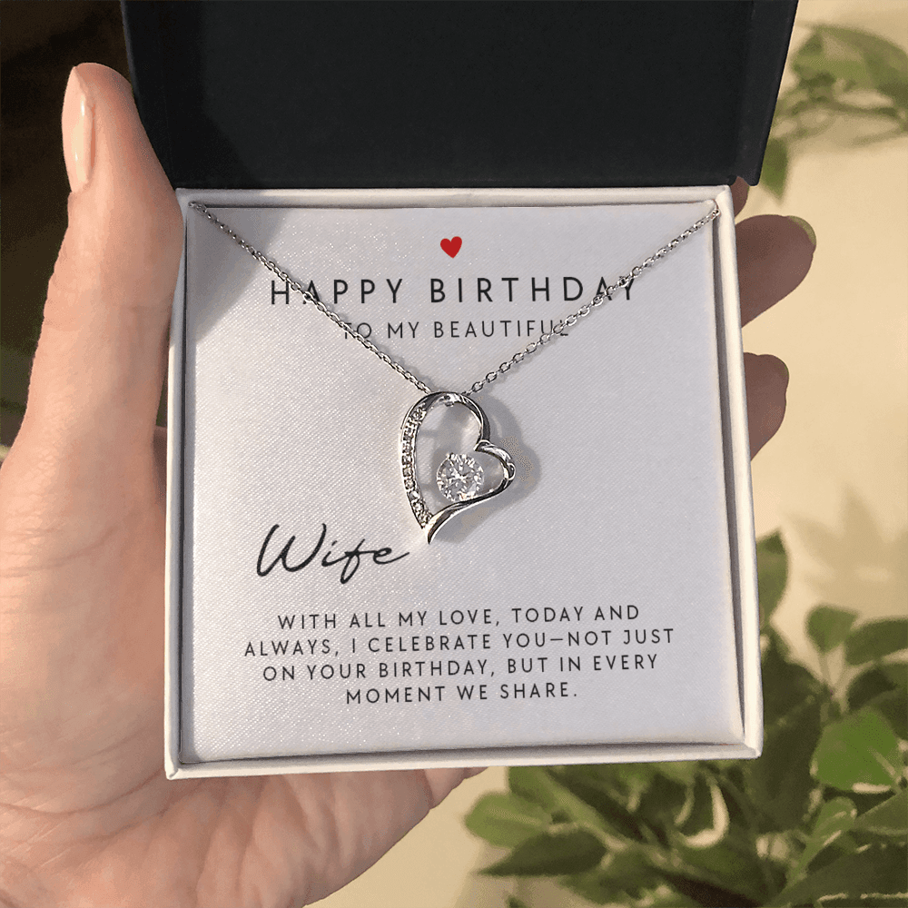 Happy Birthday To My Beautiful Wife, With All My Love Necklace