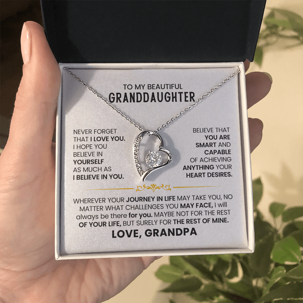 To My Beautiful Granddaughter - Never Forget That I Love You - Necklace