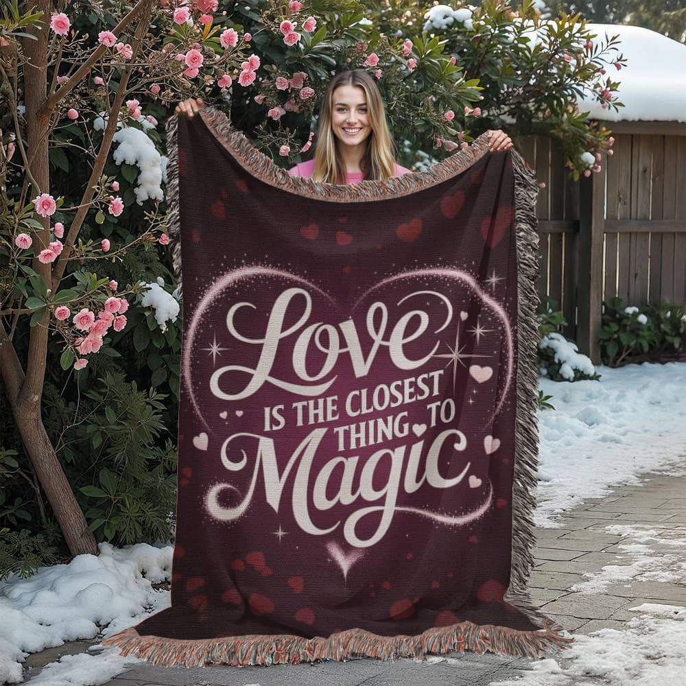 Love is the Closest Thing to Magic Woven Blanket